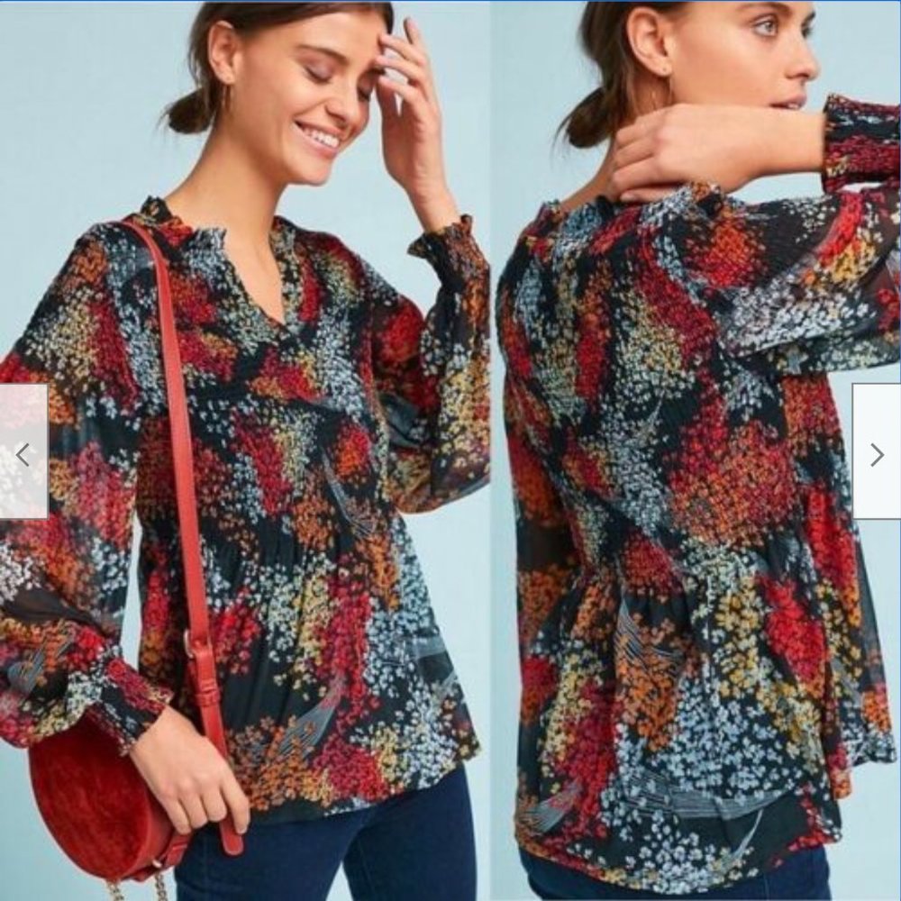 Anthropologie Multicolor Floral Blouse